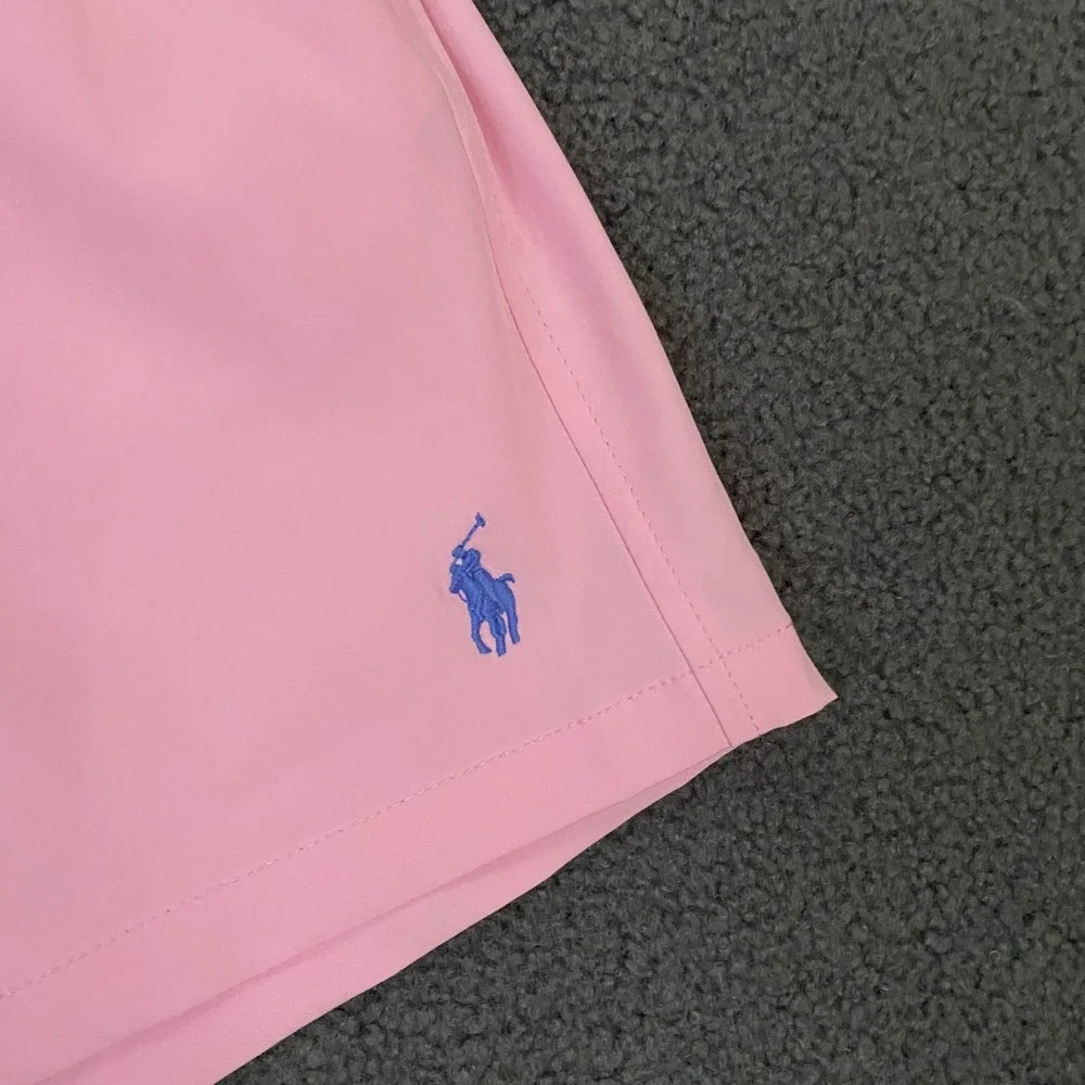 Polo Ralph Lauren 5.75 Inch Traveler Classic Swim Trunk Men XL Pink Pony Stretch